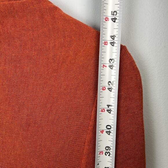 Chico’s size 0 (small) orange open front long line draping cardigan - Picture 7 of 7